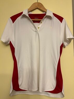 Wilson White and Red Women's Sport Polo